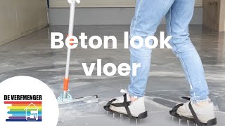 Betonlook vloer maken met Epoxy  De Verfmenger [upl. by Quirita]