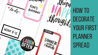 Planner 101  How to Decorate Your First Planner Spread  Classic Happy Planner [upl. by Warford]