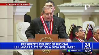 Presidente del Poder Judicial llama la atención a Dina Boluarte por recorte del presupuesto [upl. by Greyson]