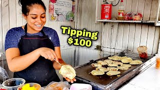 100 Dollar Tip To Mexican Street Food Vendor [upl. by Adran]