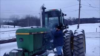 John Deere 4440 Cold Start [upl. by Limak]