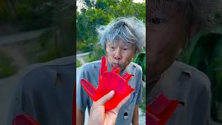 Kind grandpa eats watermelon hand watermelon ice cream beautiful part 145 shorts [upl. by Marmion]