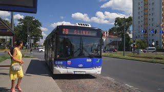 Poland Bydgoszcz bus 79 ride from Garbary to Rondo Kujawskie [upl. by Arihsak643]