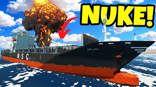 TSUNAMI SURVIVAL With a Cargo Ship with a Nuke in Stormworks Multiplayer [upl. by Buerger]