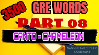 PART 8 GRE BARRONS GRE 3500 VOCABULARY CANTOCHAMELEON [upl. by Huldah583]