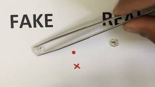 Diamond test  How to test if a diamond is REAL or FAKE using the Dot Test [upl. by Ikkela]