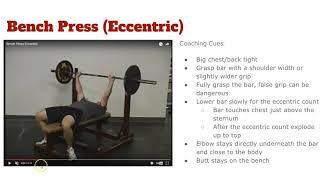 Triphasic Training Coaching Points Bench Press Eccentric [upl. by Alinoel]