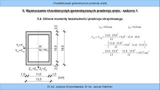 45 Wyznaczanie charakterystyk geometrycznych pręta  zadanie 1 [upl. by Arayt]