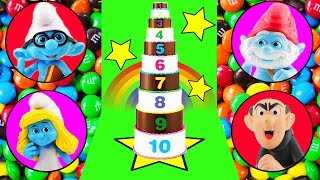 Smurfs Cake Toy Surprise Game Smurfette amp Smurfs are Trapped by Gargamel amp Learn Colors amp Numbers [upl. by Glynn]