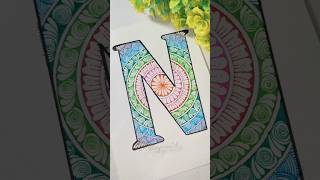 Alphabet N mandala art 🌻✨forbeginners mandalaart art trending viralvideo [upl. by Esetal]