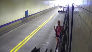 WTF Alabama Mentally Disturbed Pedestrian Walks Through The Bankhead Tunnel In Mobile [upl. by Kong811]