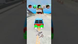 NOOB vs PRO vs HACKER vs HEROBRINE Car Jump Challenge 5 😎 🚗 shorts beamngdrive [upl. by Waldner728]