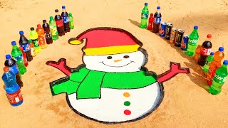 How to make Rainbow Snowman with OrbeezCoca ColaFantaMirindaPopular SodaBig CocaCola vs Mentos [upl. by Ahsilav]