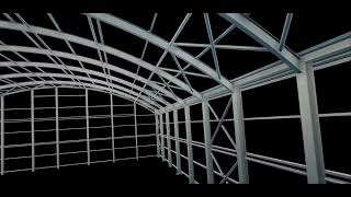 Steel structure Basketball stadium  Tekla structures [upl. by Mumford]