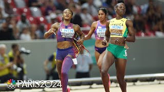 ShaCarri survives quotsemi of deathquot to clinch 200m finals spot with Shericka Jackson  NBC Sports [upl. by Lorrac715]