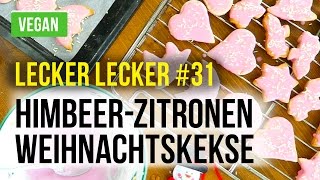 HimbeerZitronenWeihnachtskekse vegan – Lecker Lecker 31 [upl. by Mclain718]