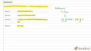 In an intrinsic semiconductor the fermi energy level lies  12  SEMICONDUCTOR DEVICES  PHYSIC [upl. by Dehnel]