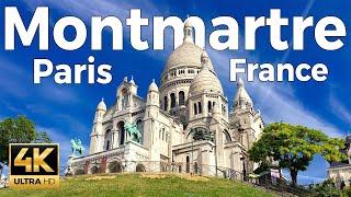 Montmartre Paris France Walking Tour 4k Ultra HD 60 fps  With Captions [upl. by Etteyafal]