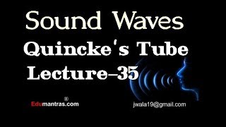 Sound Waves Lecture35   Quinckes Experiment [upl. by Imarej385]