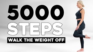 5000 STEPS WALKING Cardio Workout For Weight Loss Knee Friendly No Jumping Fat Burning Cardio [upl. by Marlow]