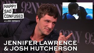 Josh Hutcherson watches steamy scene from CATCHING FIRE with Jennifer Lawrence [upl. by Rimidalv]