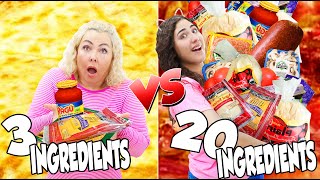 3 VS 7 VS 20 INGREDIENTS PIZZA CHALLENGE [upl. by Alyakim]