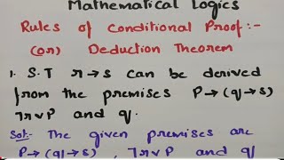 btechmathshub7050 Rules of Conditional Proof Mathematical Logics MFCS  Imp problems Solutions [upl. by Egerton]