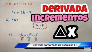 DERIVADA por INCREMENTO Regla de los 4 pasos [upl. by Langdon88]