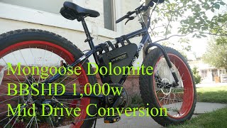 Custom Ebike build Mongoose Dolomite BBSHD [upl. by Akamaozu710]