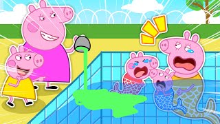 Whats going on at Mummy Pigs swimming poolPeppas Family a Mermaid  Peppa Pig Funny Animation [upl. by Corinne]