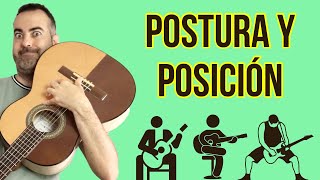 POSTURA Correcta para tocar GUITARRA ¿cuál es la Mejor Posición 🎸 Clásica Acústica  Eléctrica [upl. by Bertelli]