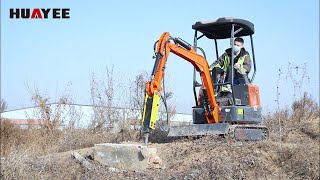 1 ton mini excavator installed breaker hammer for real work [upl. by Jaime]