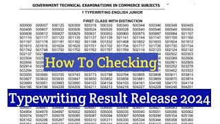 Typewriting Result Released 2024 Typewriting Result PDF Download Direct Link 2024 [upl. by Shara]