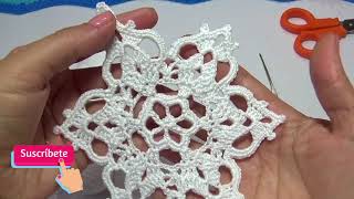 COPO DE NIEVE TEJIDO A CROCHET PASO A PASO [upl. by Presber]