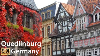 4K🇩🇪GERMANY UNESCO World Heritage City of Quedlinburg Medieval Walking Tour [upl. by Rednazxela]