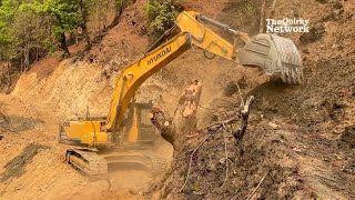 Discover How an Excavator Operator Tackles Road Building on a Hazardous Hill Excavator Videos [upl. by Pollard332]