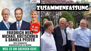 Zusammenfassung Merz amp Kretschmer in Meerane CDU Wahlkampf 18724 [upl. by Ahtnicaj]