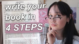 HOW TO WRITE A BOOK START TO FINISH 📖 my FOOLPROOF 4 step novel process [upl. by Chladek716]