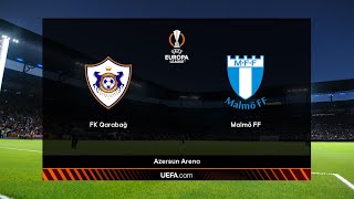 ⚽ FK Qarabag vs Malmo FF ⚽  UEFA Europa League 10032024  PES 2024 [upl. by Ddart]