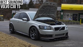 Volvo C30 T5 3” Straight Pipe Exhaust Sound  Loud Pops amp Bangs  High Redline Revving Launch [upl. by Atled]