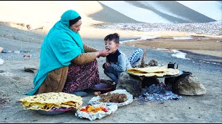 Shepherd Mothers Life in the Mountains in Cold Winter  Shepherd Food  Village life [upl. by Wernick]