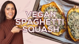 Baked Spaghetti Squash Recipe Healthy and Vegan  Two Spoons [upl. by Wie623]