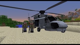 Minecraft Airborne Troop Deployment Custom NPCs mod McHeli mod [upl. by Nerta]