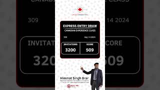 Express Entry DrawCanadian Experience ClassAug 142024 Invitations  3200 CRS cutoff score509 [upl. by Sirak]