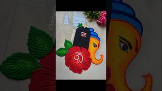 easy Ganpati bappa rangoli designs  ganesh chaturthi rangoli designs  ganesh jayanti rangoli [upl. by Clite426]