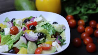 Greek Salad with Feta Cheese  Homemade recipe Easy Meal to Cook [upl. by Casi]