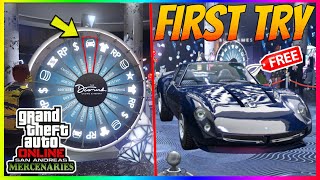 SIMPLE HOW TO WIN THE PODIUM CAR EVERY SINGLE TIME IN GTA 5 ONLINE 2023 LUCKY PODIUM WHEEL METHOD [upl. by Airdnua650]