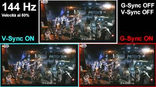 NVIDIA GSync 144 Hz  Metro Last Light  VSync e GSync OFF vs VSync vs GSync  50  TVtech [upl. by Mareld]