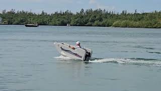 Experimental Micro Motor Boat with 4hp motor Inflatable Boat Test [upl. by Benny]