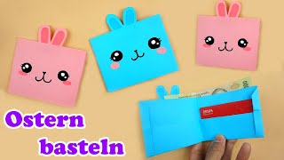 Geldbörse osterhase basteln  Geldbeutel falten aus papier  Ostern basteln  Basteln für ostern [upl. by Asile]